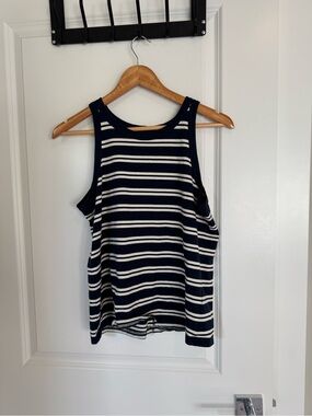 Everlane striped navy tank top